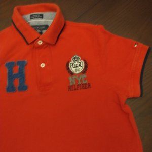 Men's Red w/Decals Tommy Hilfiger polo shirt